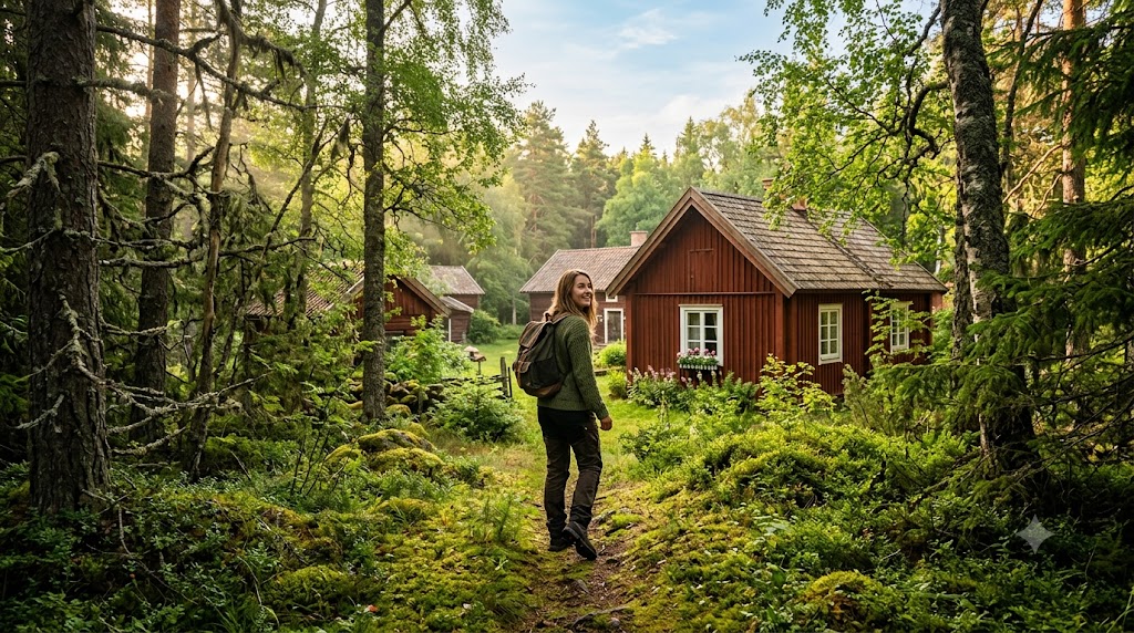 Altes Dorf Trollskogen – Eindruck aus Småland, Schweden