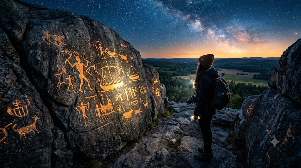 Das Felsbildhauergebiet in Tannum – Eindruck aus Småland, Schweden