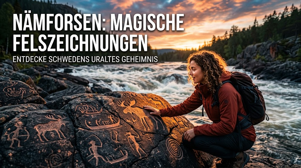 Die Felszeichnungen in Nämforsen – Eindruck aus Småland, Schweden