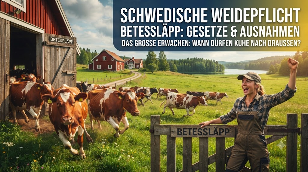 Schwedische Weidepflicht (Betessläpp) Gesetze, Fristen und Ausnahmen im Überblick – Eindruck aus Småland, Schweden