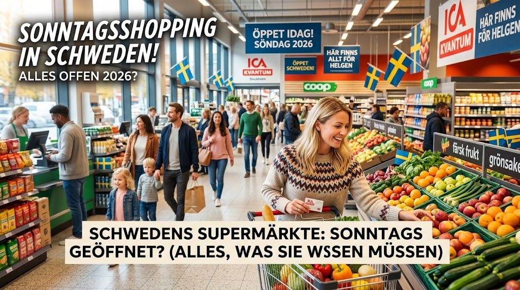 Haben Supermärkte in Schweden sonntags geöffnet – Eindruck aus Småland, Schweden