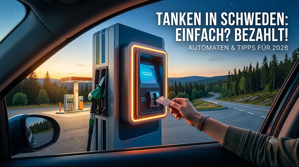 Tanken in Schweden So funktionieren die Tankstellen-Automaten reibungslos – Eindruck aus Småland, Schweden
